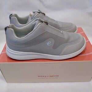 EASY SPIRIT size 9W Jovie Walking Shoes light gray fabric Zipper closure - NIB